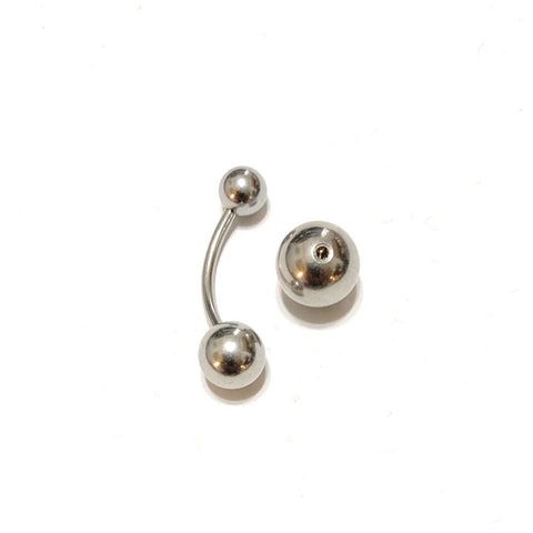Surgical Steel 14g 5/8" 6mm, 8mm & 10mm BIG Balls PA Curve Barbell.
