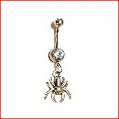 Surgical Steel Hand Crafted Spider Navel Barbell.