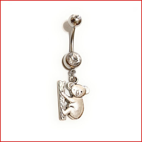 Surgical Steel Hand Crafted Koala Bear Navel Barbell.