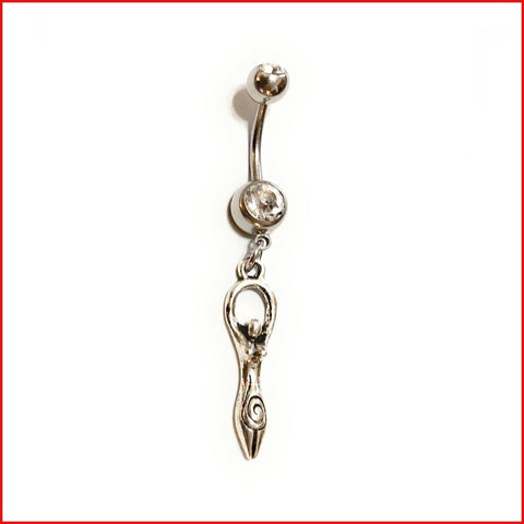 Surgical Steel Hand Crafted Goddess Navel Barbell.