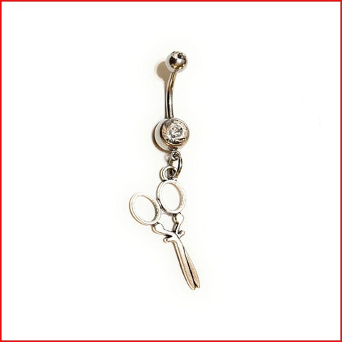 Surgical Steel Hand Crafted Fork and Knife Navel Barbell.