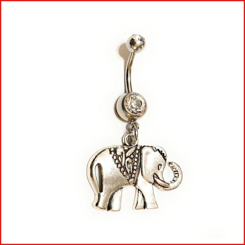 Surgical Steel Hand Crafted Elephant Navel Barbell.