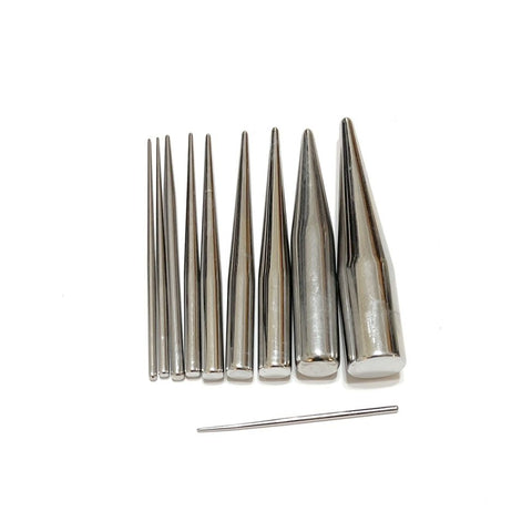 Surgical Steel 16g to 00g Body Piercing Stretching Tapers.