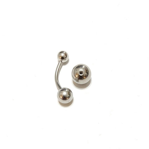 Surgical Steel 12g 5/8" 6mm, 8mm & 10mm BIG Balls PA Curve Barbell.