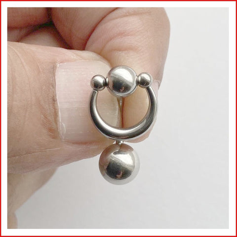 Surgical Steel VCH CLICKER 14g Barbell w Heavy Ball for Extra pressure.