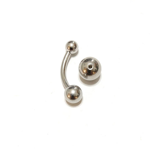 Surgical Steel 10g 5/8" 6mm, 8mm & 10mm BIG Balls PA Curve Barbell.