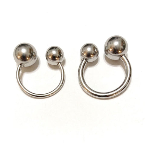 Surgical Steel 14g & 10g Big Ball PA Horseshoe; Cure for the Ball Sinking.