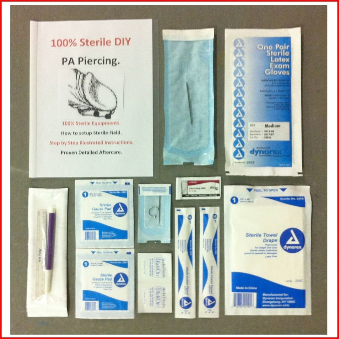 Folkeskole Tryk ned bag DIY Sterilized 14g PA Piercing Kit. – xtcring