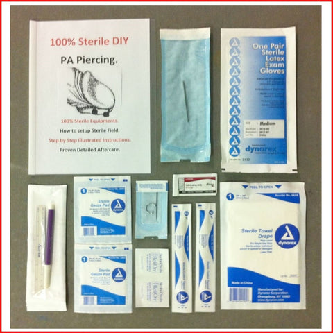 DIY Sterilized 14g PA Piercing Kit.