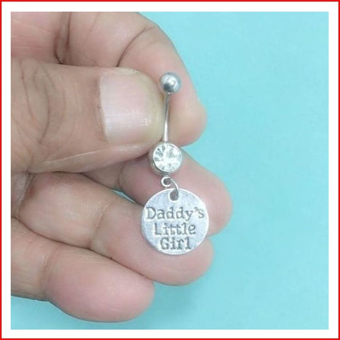 Surgical Steel Hand Crafted DADDY's LITTLE GIRL Navel Barbell.