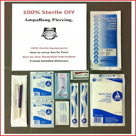 DIY Sterilized 14g AMPALLANG Piercing Kit.