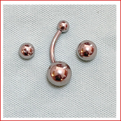 Surgical Steel 10g 5/8" 6mm, 8mm, 10mm & 12mm BIG Balls PA Curve Barbell.