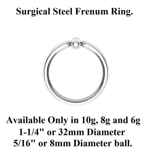 Sterilized Surgical Steel 6g 1-1/4" diameter FRENUM HOOP.