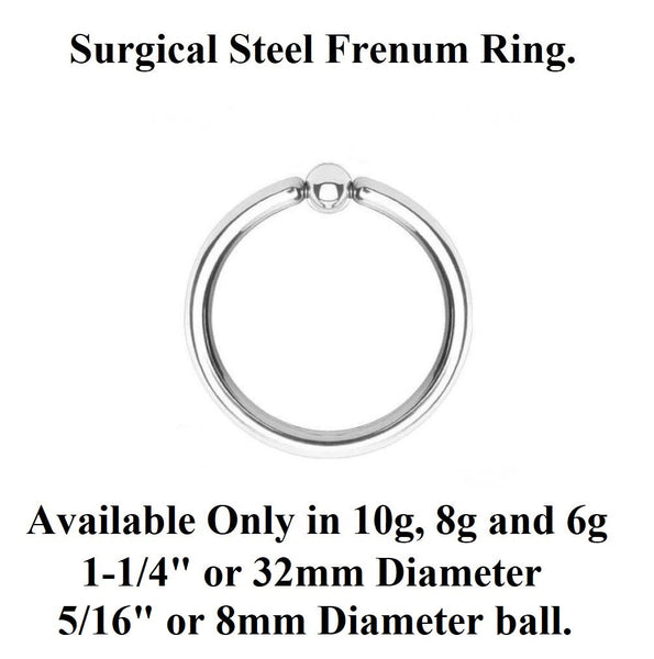 Sterilized Surgical Steel 8g 1-1/4" diameter FRENUM HOOP.