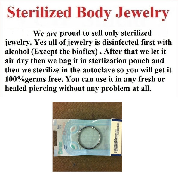 Sterilized Surgical Steel 10g 1-1/4" diameter FRENUM HOOP.