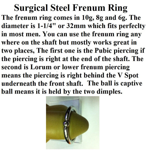 Sterilized Surgical Steel 8g 1-1/4" diameter FRENUM HOOP.