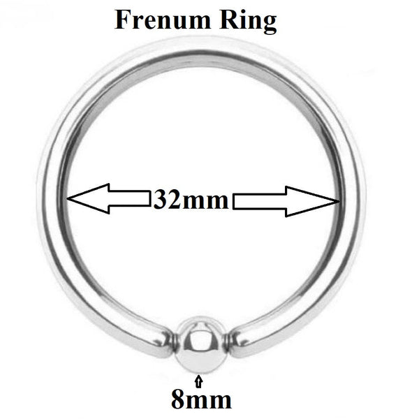 Sterilized Surgical Steel 8g 1-1/4" diameter FRENUM HOOP.