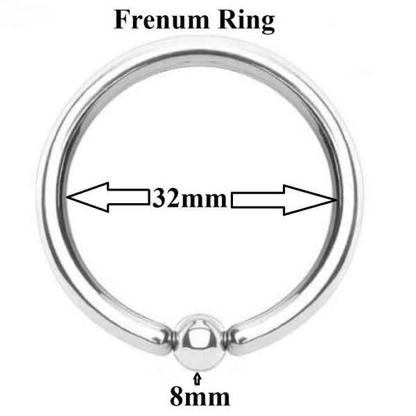 Sterilized Surgical Steel 10g 1-1/4" diameter FRENUM HOOP.