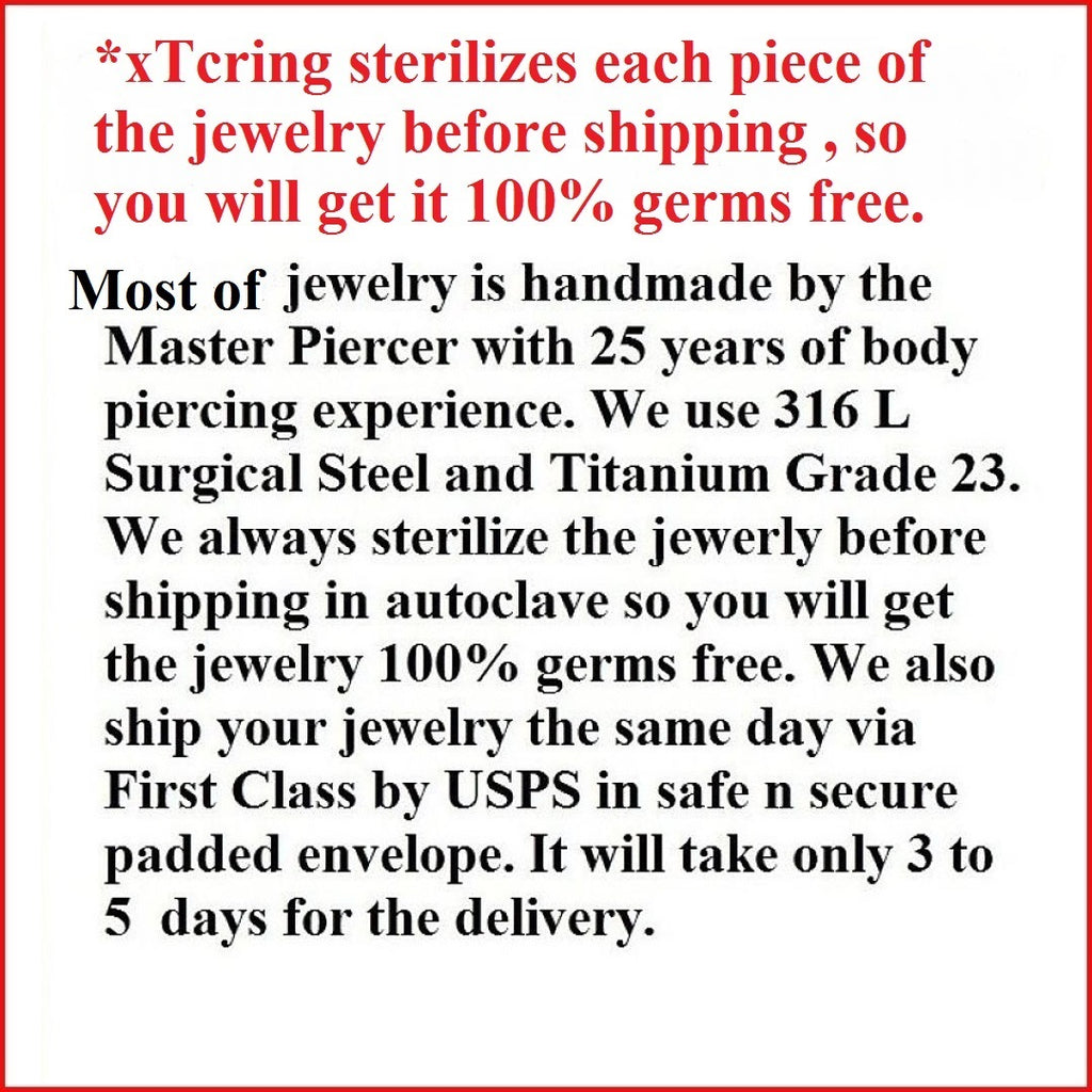 NO FRENUM PIERCING NEEDED; Sterilized 10g, 5/8