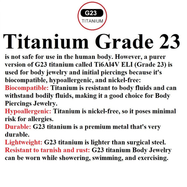 14g Titanium Grade 23 Internal Threaded Minimalist Flat Ends VCH Barbell. All Length.