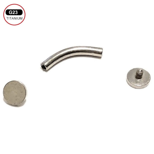 14g Titanium Grade 23 Internal Threaded Minimalist Flat Ends VCH Barbell. All Length.