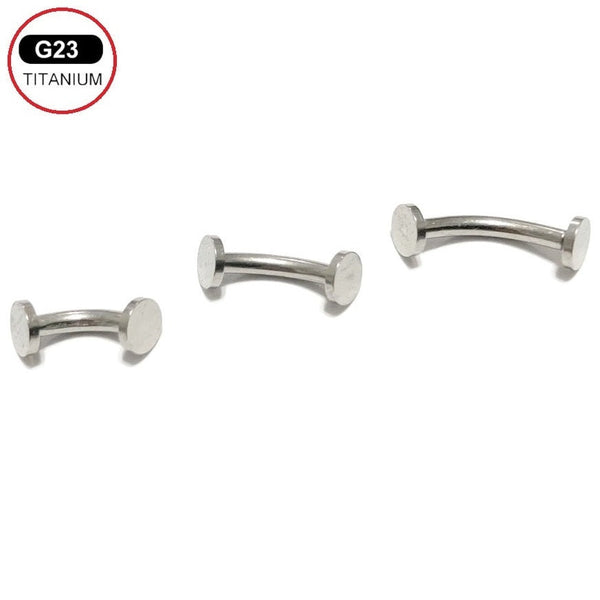 14g Titanium Grade 23 Internal Threaded Minimalist Flat Ends VCH Barbell. All Length.