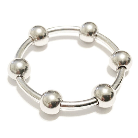 Handcrafted Stainless Steel 10 G, 1-1/4" Dia, 8mm Ball BEADED FRENUM RING.