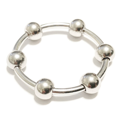 Handcrafted Stainless Steel 10 G, 1-1/4" Dia, 8mm Ball BEADED FRENUM HOOP.