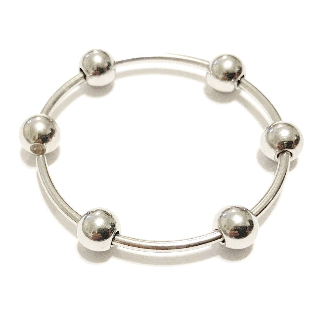 Handcrafted Stainless Steel 14 G, 1-1/4" Dia, 6mm Ball BEADED FRENUM HOOP.