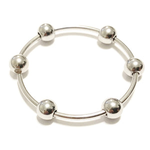 Handcrafted Stainless Steel 14 G, 1-1/4" Dia, 6mm Ball BEADED FRENUM HOOP.