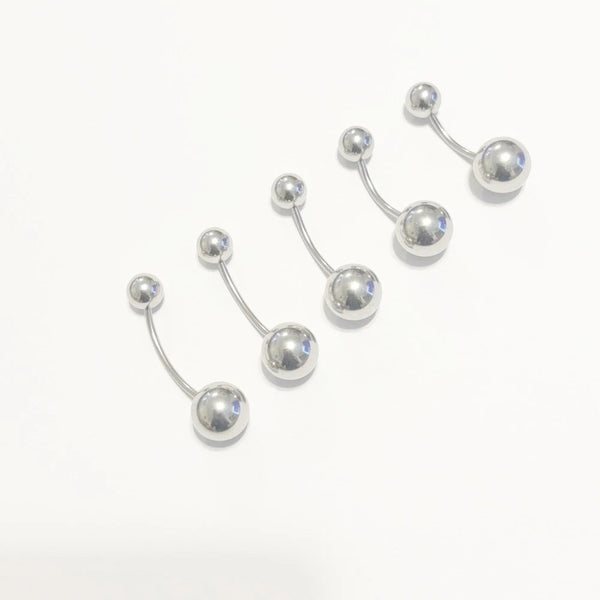 Surgical Steel CHRISTINA Piercing Barbells, Initial and Healed Lengths.