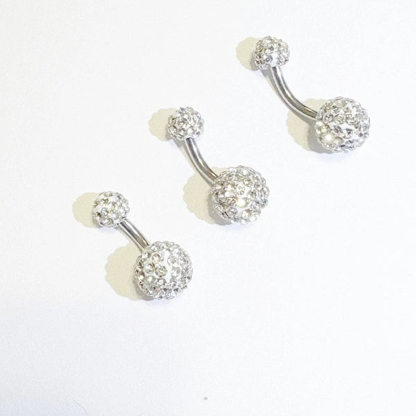 Surgical Steel 14g Epoxy epoxy  Clear Ferido Gems Navel Barbell.