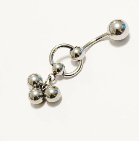 Surgical Steel Three Tickling Balls 4g VCH Barbell.