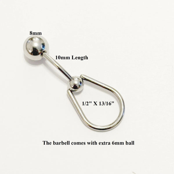 Surgical Steel Teardrop Drop 4g VCH Barbell.