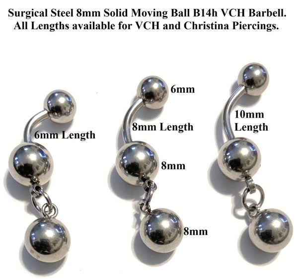 Surgical Steel Movable Ball 4g VCH Barbell. (Copy)
