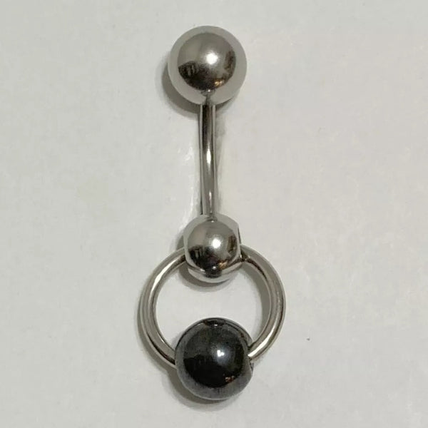 Surgical Steel Hematite Stone14g VCH Barbell.