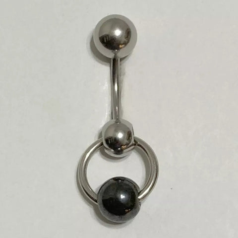 Surgical Steel Hematite Stone14g VCH Barbell.