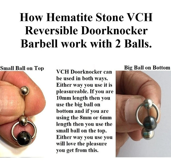 Surgical Steel Hematite Stone14g VCH Barbell.