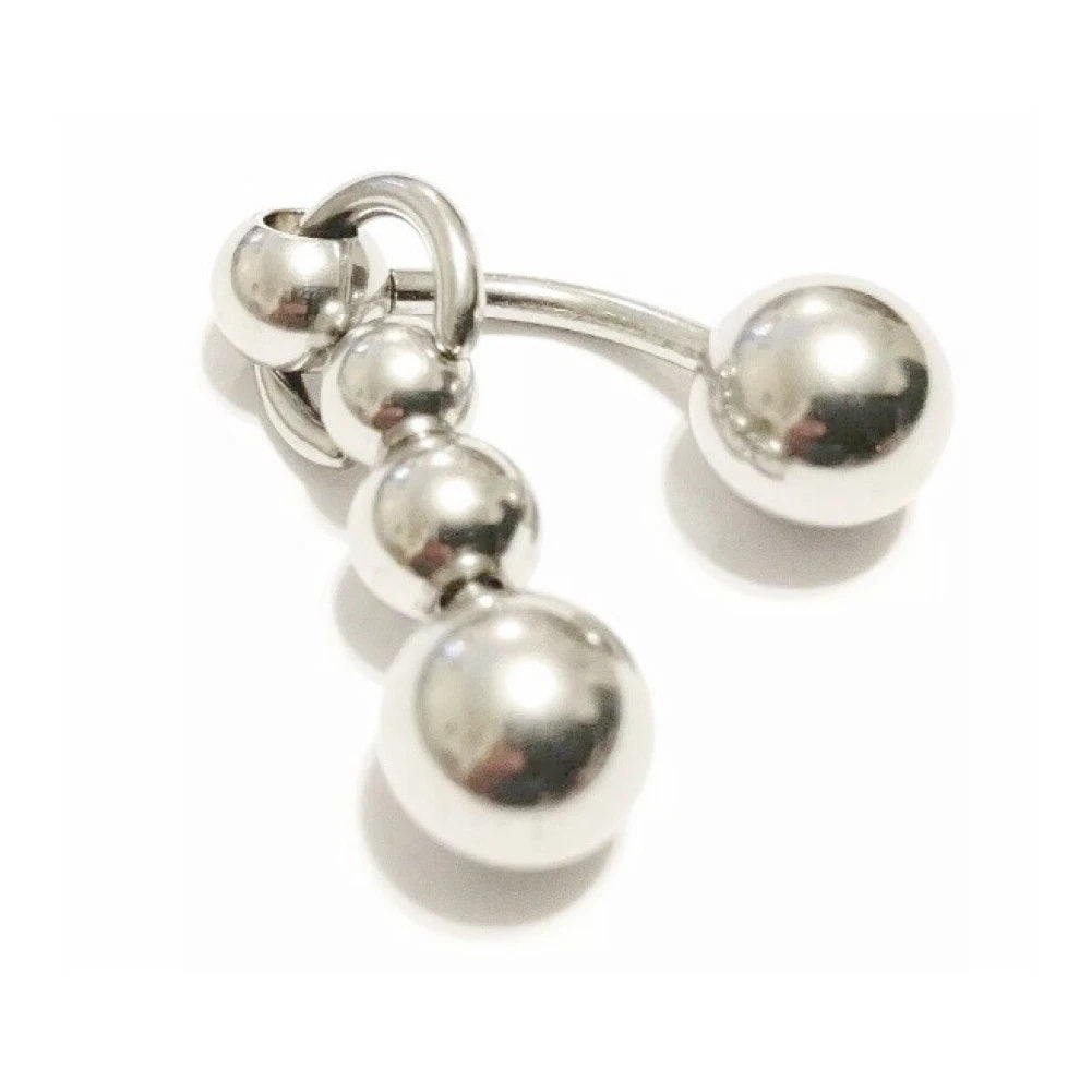 Surgical Steel Triple Balls 14g VCH Barbell.