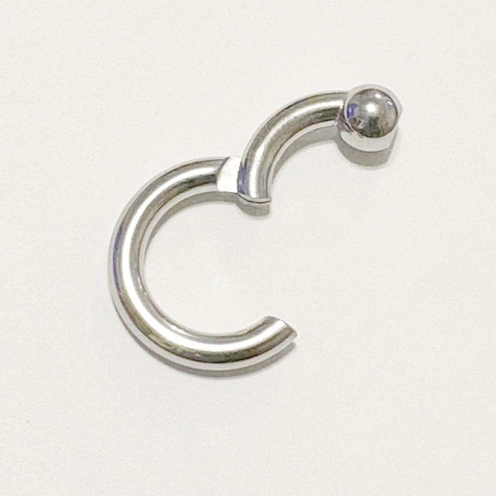 Surgical Steel 6g, 5/8" with 8mm Ball easy PA Ring.
