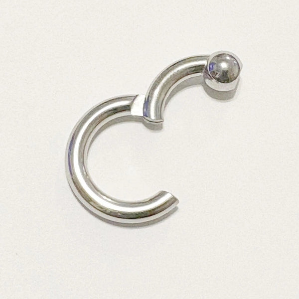 Surgical Steel 6g, 5/8" with 8mm Ball easy PA Ring.