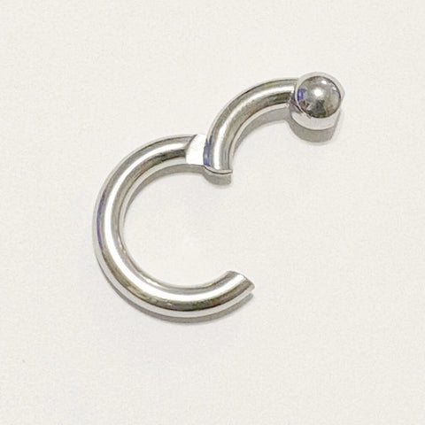 Surgical Steel 6g, 5/8" with 8mm Ball easy PA Ring.