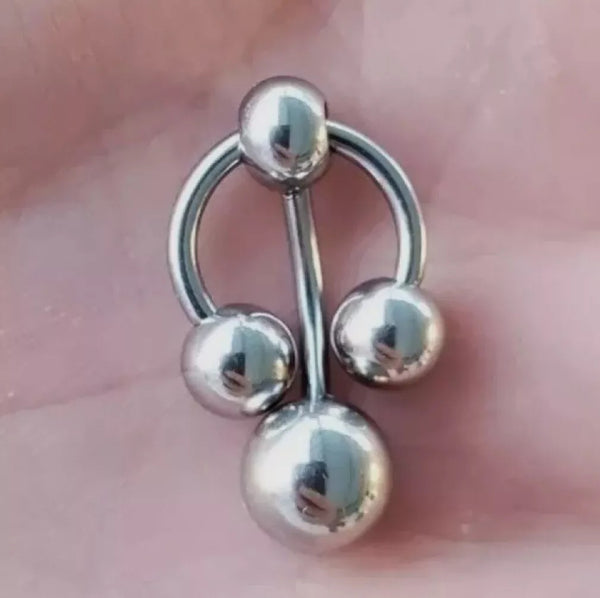 Surgical Steel 10g, 5/8" PA Doorknocker Barbell.