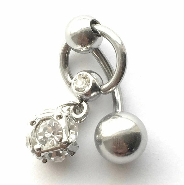 Surgical Steel Gems Dice 14g VCH Barbell.