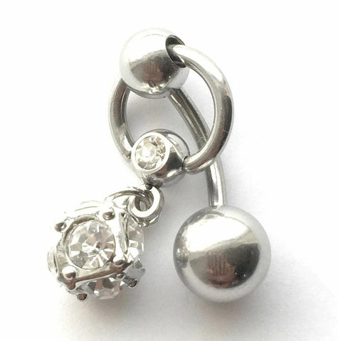 Surgical Steel Gems Dice 14g VCH Barbell.