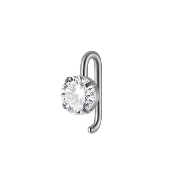 Surgical Steel MINIMALIST DESIGN 8mm Prong Set CZ VCH Piercing Pin.