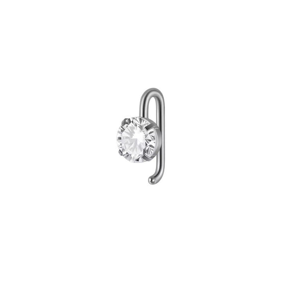 Surgical Steel MINIMALIST DESIGN 8mm Prong Set CZ VCH Piercing Pin.