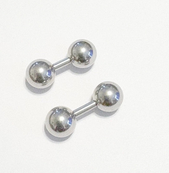 Surgical Steel 10g Short Lengths with 10mm Balls Frenum Barbell or Massager.