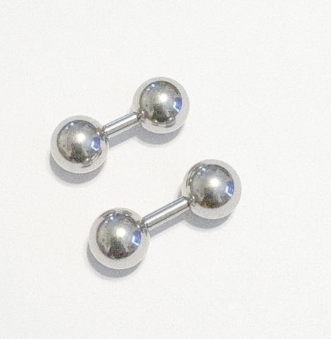 Surgical Steel 10g Short Lengths with 10mm Balls Frenum Barbell or Massager.