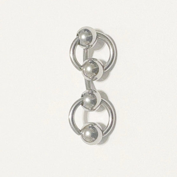 Surgical Steel DOUBLE SLAVE Rings 14g VCH Barbell.
